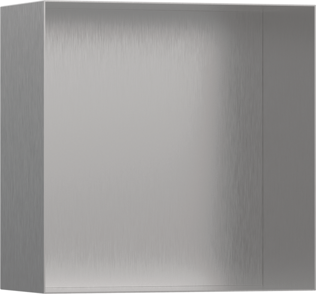 Hansgrohe XtraStoris Minimalistic Wall Niche Frameless 300/300/140 - Brushed Stainless Steel - 56079800
