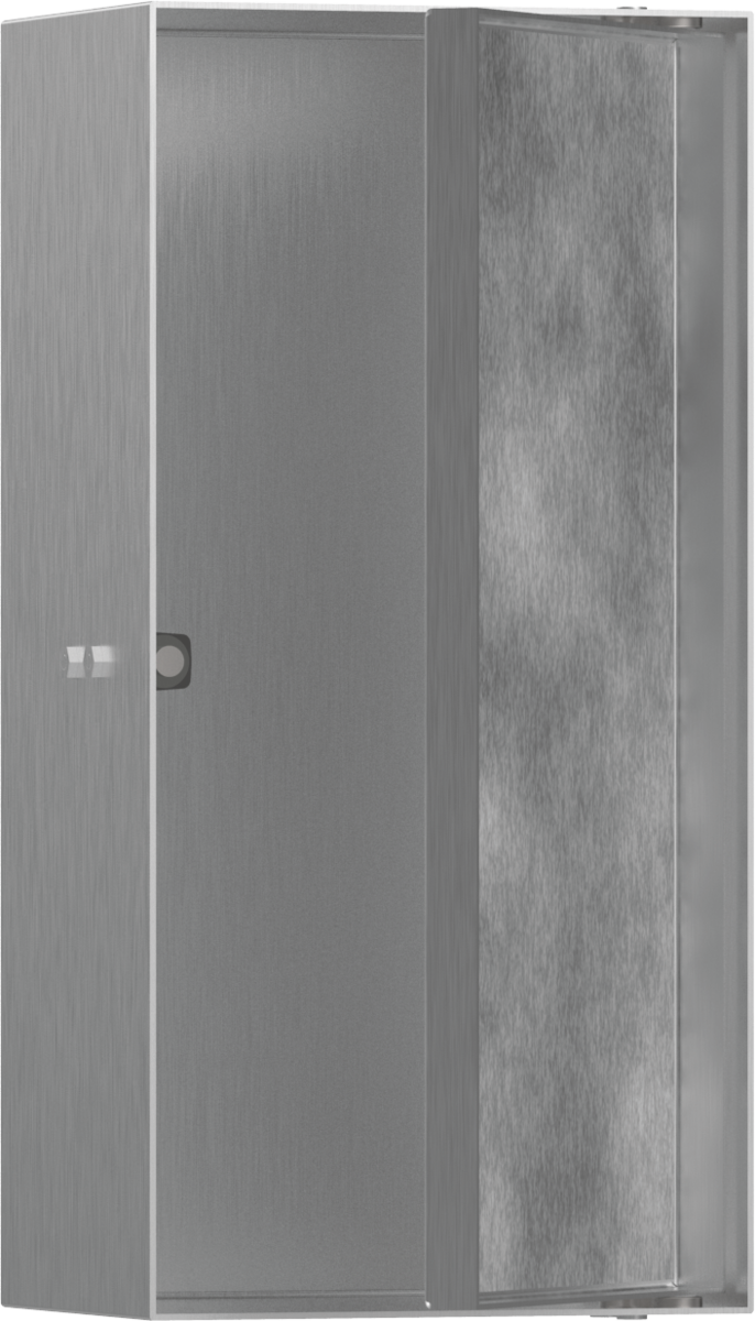 Hansgrohe XtraStoris Rock Wall Niche With Tileable Door 300/150/100 - Brushed Stainless Steel - 56082800