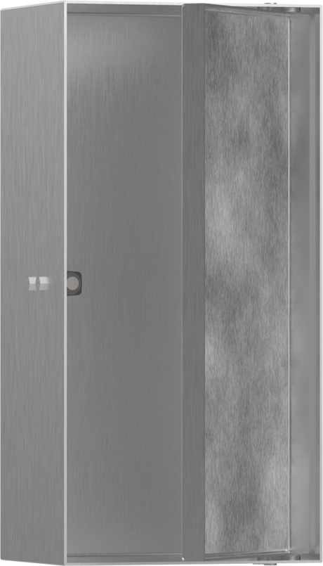 Hansgrohe XtraStoris Rock Wall Niche With Tileable Door 300/150/100 - Brushed Stainless Steel - 56082800