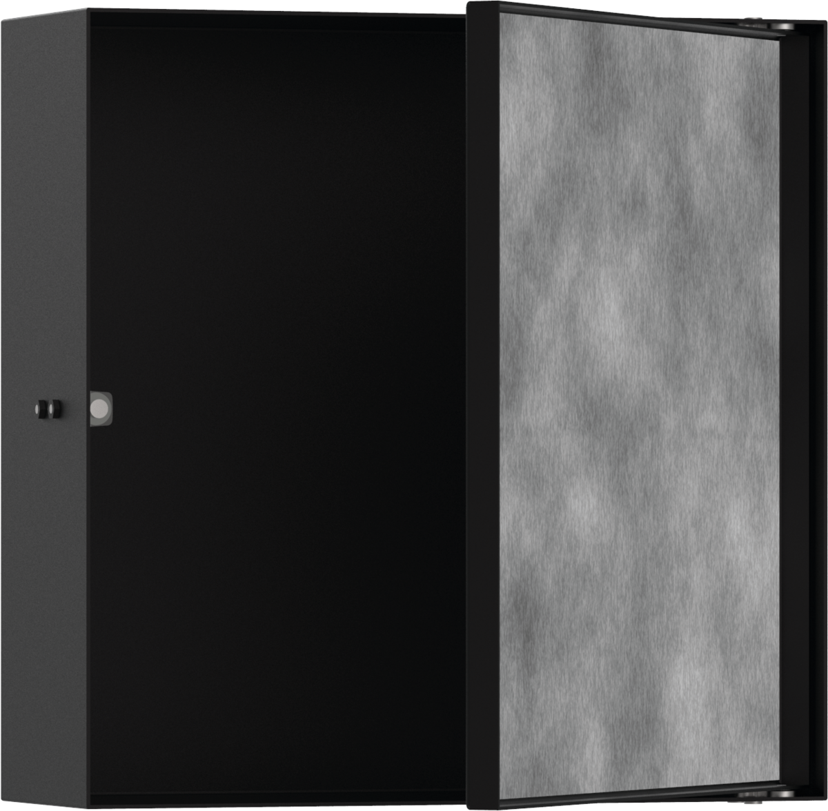 Hansgrohe XtraStoris Rock Wall Niche With Tileable Door 300/300/100 - Matt Black - 56085670
