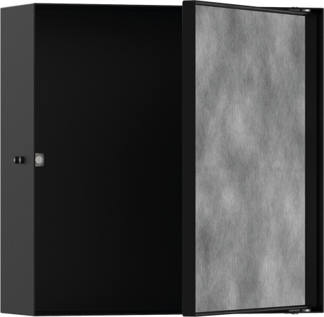Hansgrohe XtraStoris Rock Wall Niche With Tileable Door 300/300/100 - Matt Black - 56085670