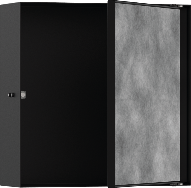 Hansgrohe XtraStoris Rock Wall Niche With Tileable Door 300/300/100 - Matt Black - 56085670