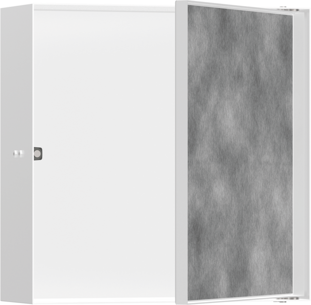 Hansgrohe XtraStoris Rock Wall Niche With Tileable Door 300/300/100 - Matt White - 56085700