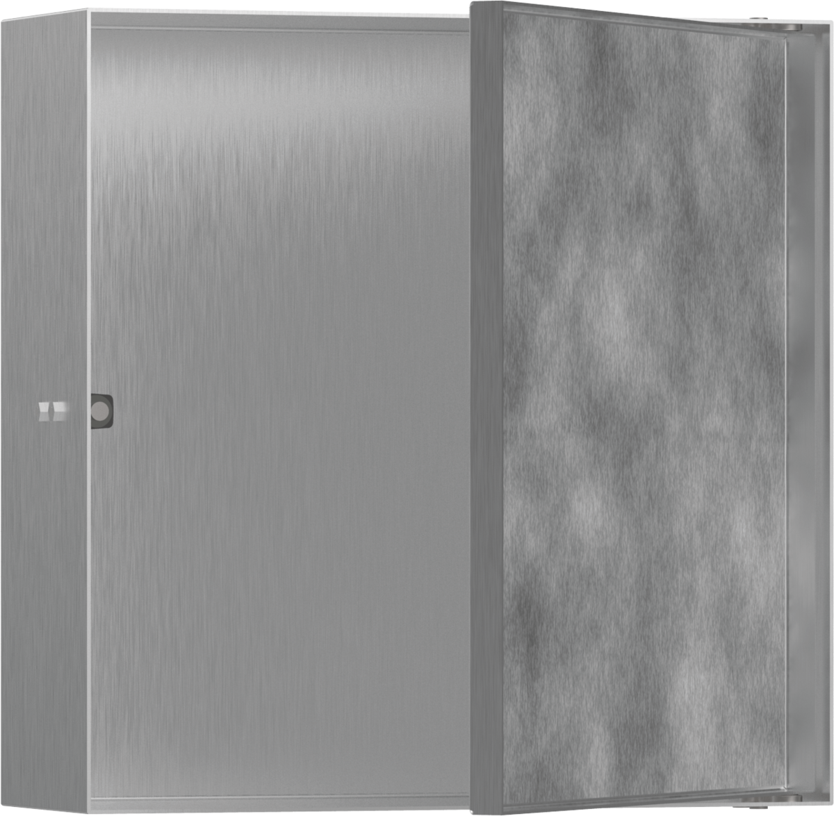 Hansgrohe XtraStoris Rock Wall Niche With Tileable Door 300/300/100 - Brushed Stainless Steel - 56085800