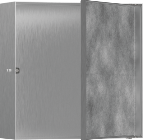 Hansgrohe XtraStoris Rock Wall Niche With Tileable Door 300/300/100 - Brushed Stainless Steel - 56085800