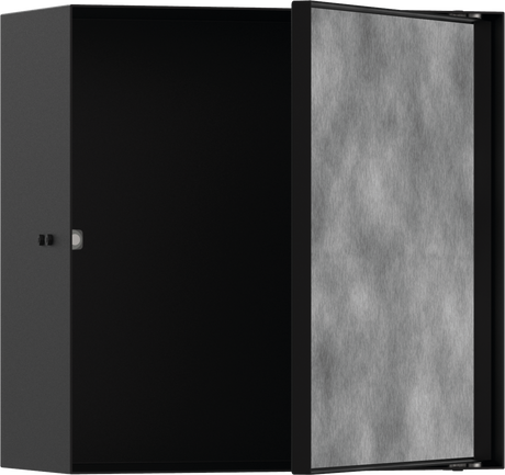 Hansgrohe XtraStoris Rock Wall Niche With Tileable Door 300/300/140 - Matt Black - 56091670