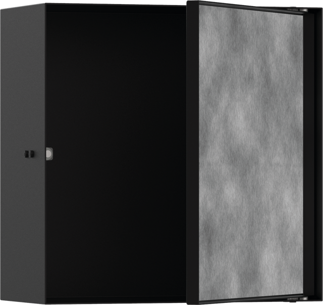 Hansgrohe XtraStoris Rock Wall Niche With Tileable Door 300/300/140 - Matt Black - 56091670
