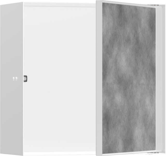 Hansgrohe XtraStoris Rock Wall Niche With Tileable Door 300/300/140 - Matt White - 56091700