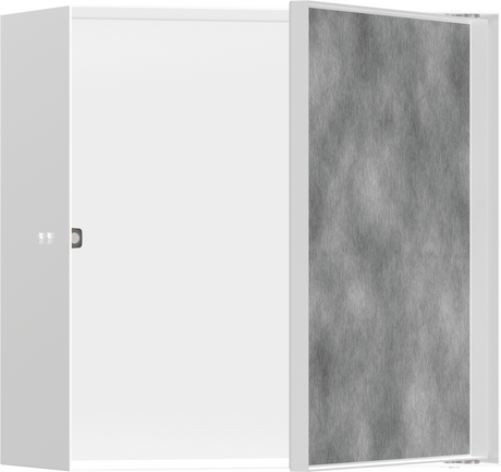 Hansgrohe XtraStoris Rock Wall Niche With Tileable Door 300/150/140 - Brushed Stainless Steel - 56088800