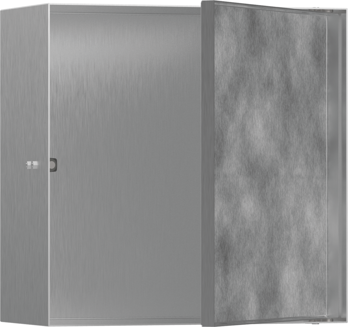 Hansgrohe XtraStoris Rock Wall Niche With Tileable Door 300/300/140 - Brushed Stainless Steel - 56091800