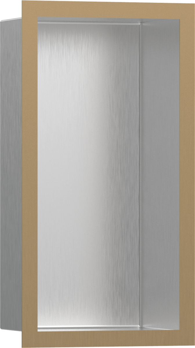 Hansgrohe XtraStoris Individual Wall Niche Brushed Stainless Steel With Design Frame 300x150x100 - Brushed Bronze - 56094140
