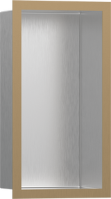 Hansgrohe XtraStoris Individual Wall Niche Brushed Stainless Steel With Design Frame 300x150x100 - Brushed Bronze - 56094140
