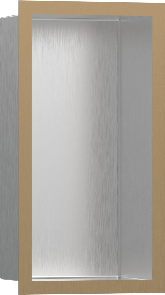 Hansgrohe XtraStoris Individual Wall Niche Brushed Stainless Steel With Design Frame 300x150x100 - Brushed Bronze - 56094140
