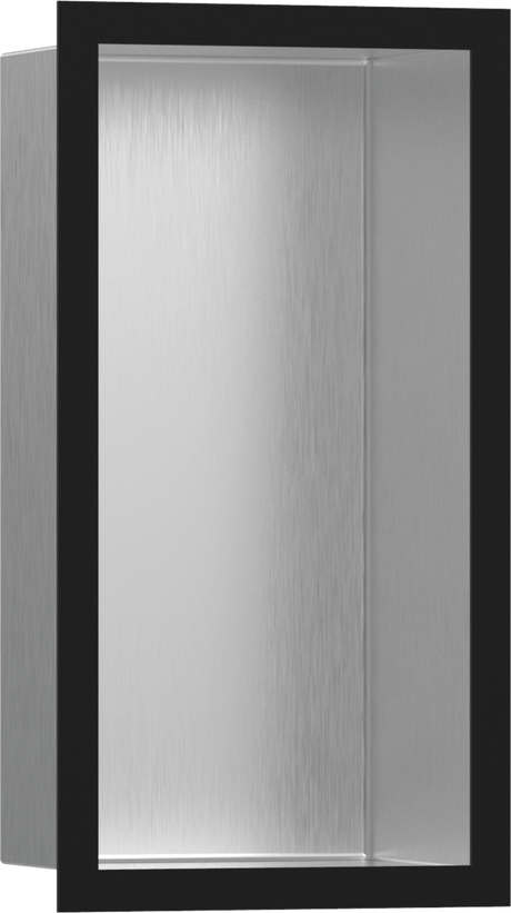 Hansgrohe XtraStoris Individual Wall Niche Brushed Stainless Steel With Design Frame 300x150x100 - Matt Black - 56094670