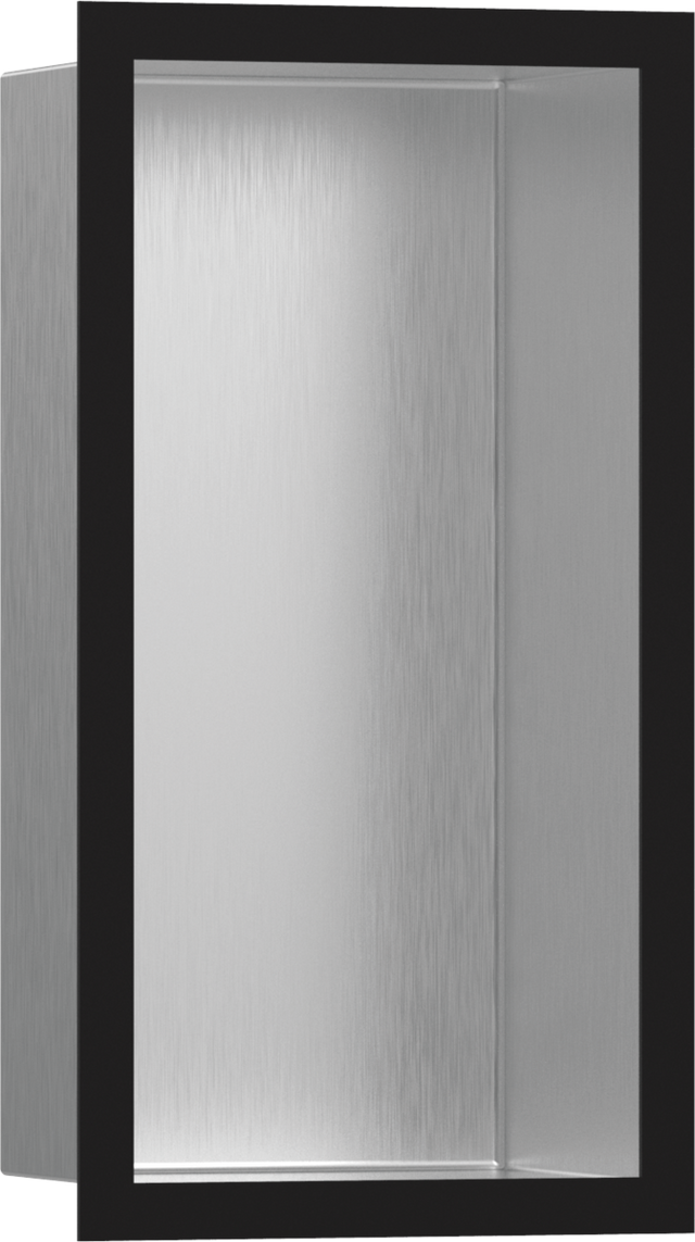Hansgrohe XtraStoris Individual Wall Niche Brushed Stainless Steel With Design Frame 300x150x100 - Matt Black - 56094670