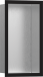 Hansgrohe XtraStoris Individual Wall Niche Brushed Stainless Steel With Design Frame 300x150x100 - Matt Black - 56094670