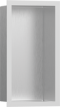 Hansgrohe XtraStoris Individual Wall Niche Brushed Stainless Steel With Design Frame 300x150x100 - Matt White - 56094700