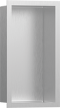Hansgrohe XtraStoris Individual Wall Niche Brushed Stainless Steel With Design Frame 300x150x100 - Brushed Stainless Steel - 56094800