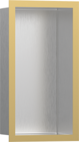 Hansgrohe XtraStoris Individual Wall Niche Brushed Stainless Steel With Design Frame 300x150x100 - Polished Gold Optic - 56094990