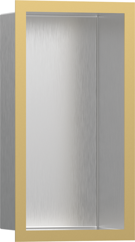 Hansgrohe XtraStoris Individual Wall Niche Brushed Stainless Steel With Design Frame 300x150x100 - Polished Gold Optic - 56094990