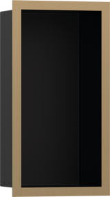 Hansgrohe XtraStoris Individual Wall Niche Matt Black With Design Frame 300x150x100 - Brushed Bronze - 56095140
