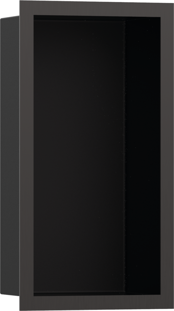 Hansgrohe XtraStoris Individual Wall Niche Matt Black With Design Frame 300x150x100 - Brushed Black Chrome - 56095340