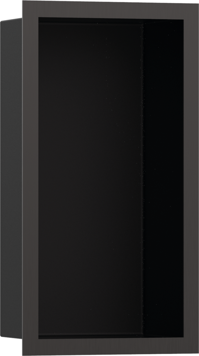 Hansgrohe XtraStoris Individual Wall Niche Matt Black With Design Frame 300x150x100 - Brushed Black Chrome - 56095340