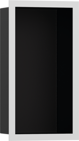 Hansgrohe XtraStoris Individual Wall Niche Matt Black With Design Frame 300x150x100 - Matt White - 56095700
