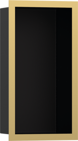 Hansgrohe XtraStoris Individual Wall Niche Matt Black With Design Frame 300x150x100 - Polished Gold Optic - 56095990