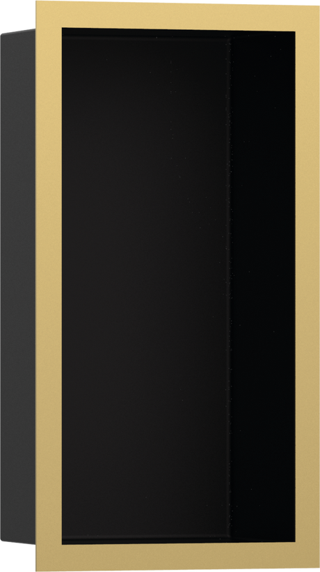 Hansgrohe XtraStoris Individual Wall Niche Matt Black With Design Frame 300x150x100 - Polished Gold Optic - 56095990