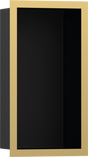 Hansgrohe XtraStoris Individual Wall Niche Matt Black With Design Frame 300x150x100 - Polished Gold Optic - 56095990