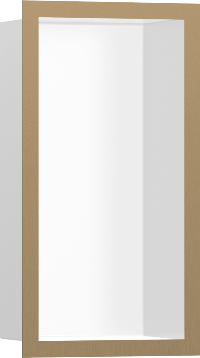 Hansgrohe XtraStoris Individual Wall Niche Matt White With Design Frame 300x150x100 - Brushed Bronze - 56096140