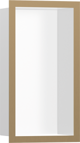 Hansgrohe XtraStoris Individual Wall Niche Matt White With Design Frame 300x150x100 - Brushed Bronze - 56096140