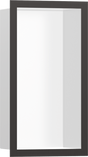 Hansgrohe XtraStoris Individual Wall Niche Matt White With Design Frame 300x150x100 - Brushed Black Chrome - 56096340