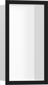 Hansgrohe XtraStoris Individual Wall Niche Matt White With Design Frame 300x150x100 - Matt Black - 56096670