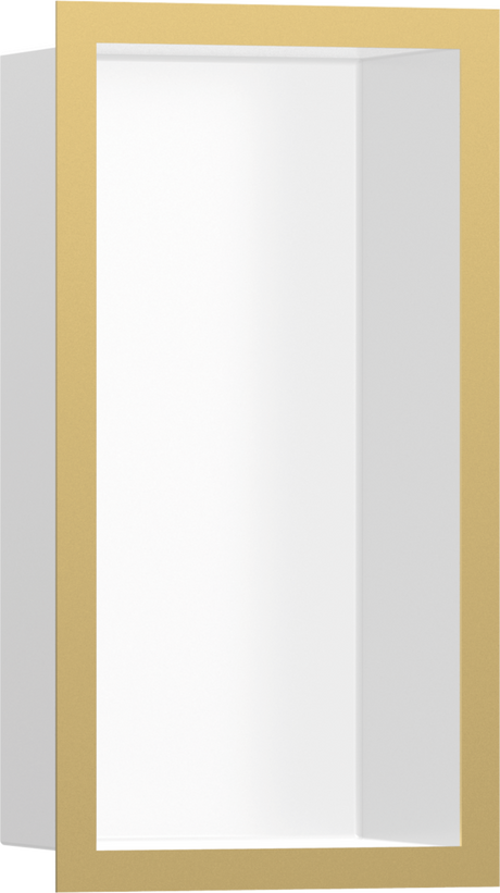 Hansgrohe XtraStoris Individual Wall Niche Matt White With Design Frame 300x150x100 - Polished Gold Optic - 56096990