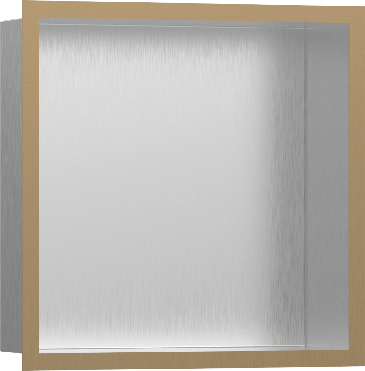 Hansgrohe XtraStoris Individual Wall Niche Brushed Stainless Steel With Design Frame 300/300/100 - Brushed Bronze - 56097140