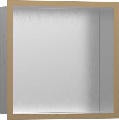 Hansgrohe XtraStoris Individual Wall Niche Brushed Stainless Steel With Design Frame 300/300/100 - Brushed Bronze - 56097140