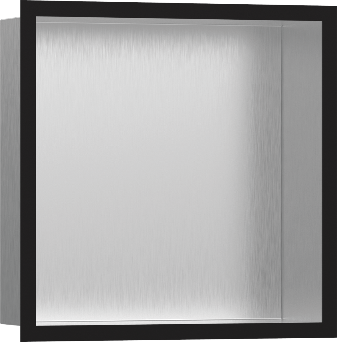 Hansgrohe XtraStoris Individual Wall Niche Brushed Stainless Steel With Design Frame 300/300/100 - Matt Black - 56097670