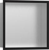 Hansgrohe XtraStoris Individual Wall Niche Brushed Stainless Steel With Design Frame 300/300/100 - Matt Black - 56097670