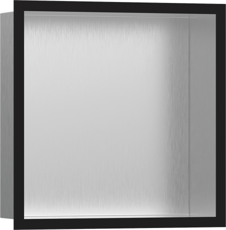 Hansgrohe XtraStoris Individual Wall Niche Brushed Stainless Steel With Design Frame 300/300/100 - Matt Black - 56097670