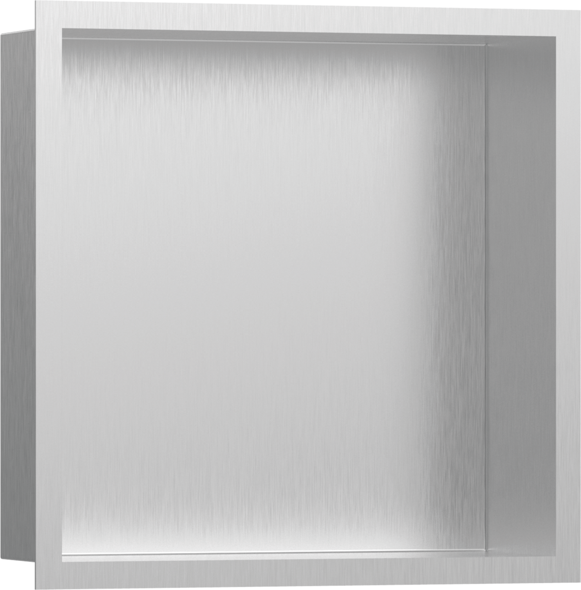 Hansgrohe XtraStoris Individual Wall Niche Brushed Stainless Steel With Design Frame 300/300/100 - Brushed Stainless Steel - 56097800