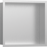 Hansgrohe XtraStoris Individual Wall Niche Brushed Stainless Steel With Design Frame 300/300/100 - Brushed Stainless Steel - 56097800
