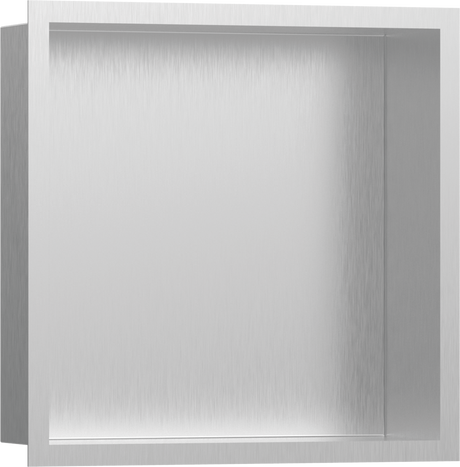 Hansgrohe XtraStoris Individual Wall Niche Brushed Stainless Steel With Design Frame 300/300/100 - Brushed Stainless Steel - 56097800