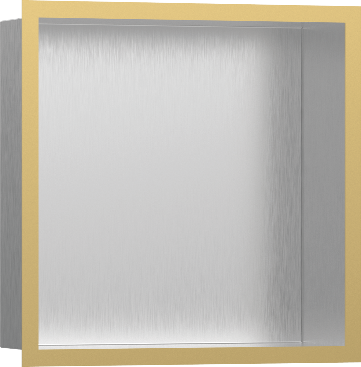 Hansgrohe XtraStoris Individual Wall Niche Brushed Stainless Steel With Design Frame 300/300/100 - Polished Gold Optic - 56097990