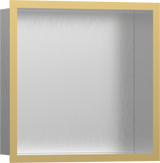 Hansgrohe XtraStoris Individual Wall Niche Brushed Stainless Steel With Design Frame 300/300/100 - Polished Gold Optic - 56097990
