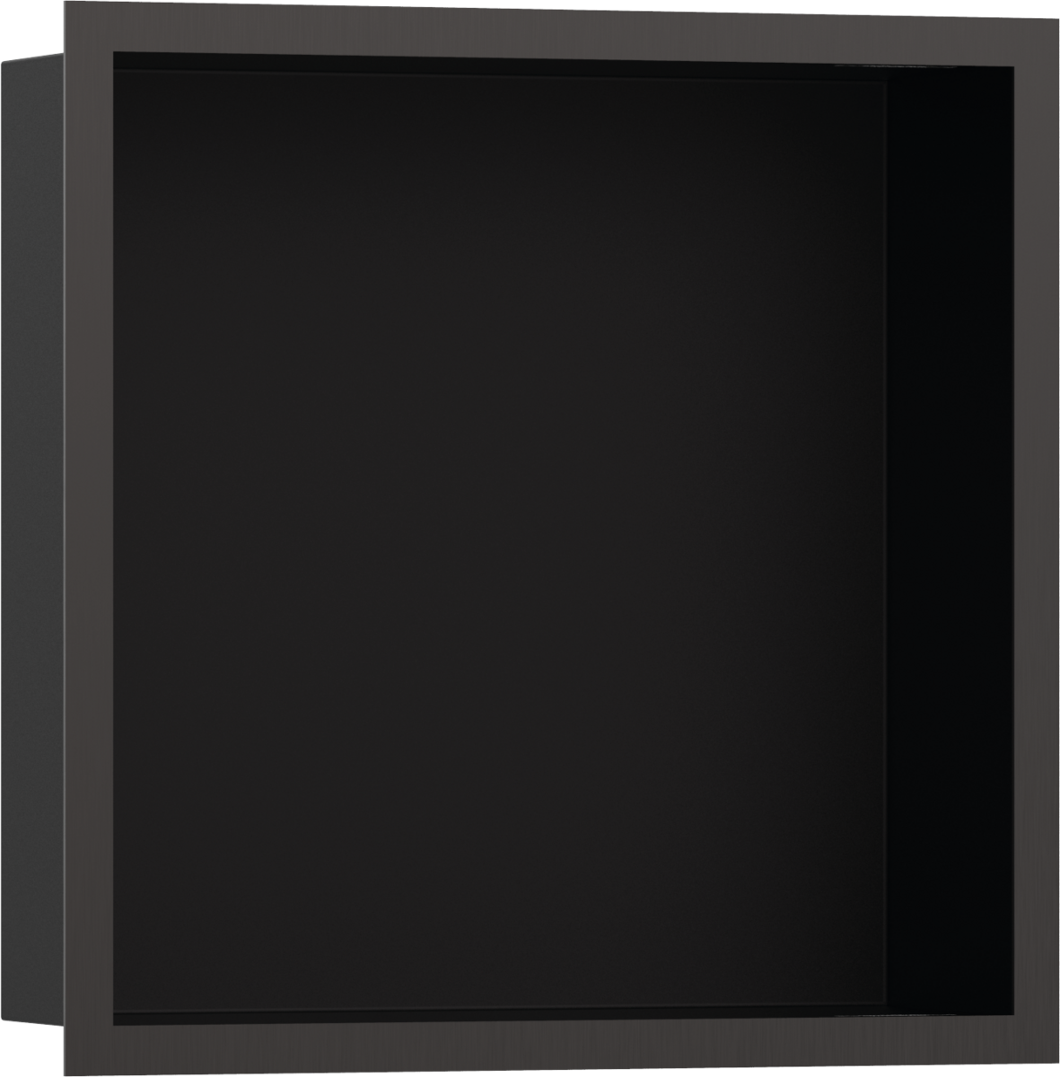 Hansgrohe XtraStoris Individual Wall Niche Matt Black With Design Frame 300/300/100 - Brushed Black Chrome - 56098340