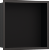 Hansgrohe XtraStoris Individual Wall Niche Matt Black With Design Frame 300/300/100 - Brushed Black Chrome - 56098340