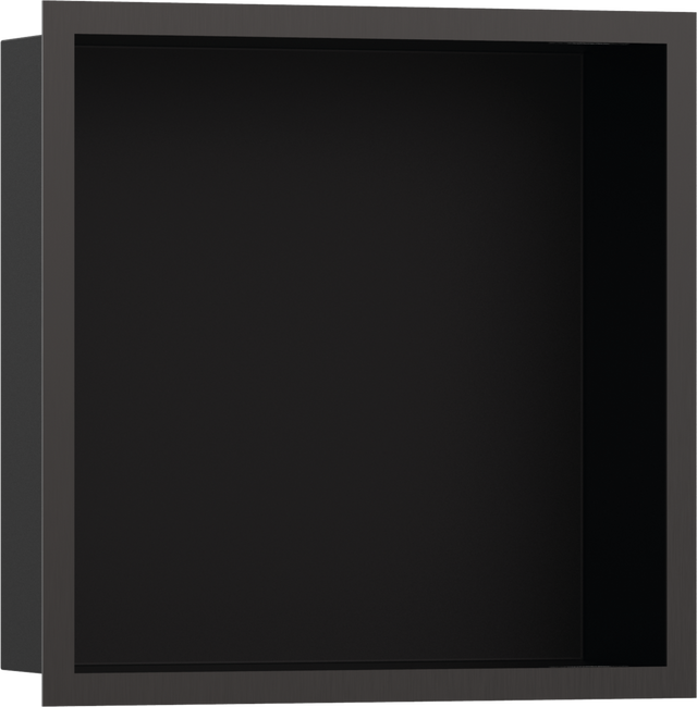 Hansgrohe XtraStoris Individual Wall Niche Matt Black With Design Frame 300/300/100 - Brushed Black Chrome - 56098340