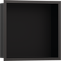 Hansgrohe XtraStoris Individual Wall Niche Matt Black With Design Frame 300/300/100 - Brushed Black Chrome - 56098340